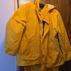 Lands End Rain Coat With Tail Yellow Women's 1x